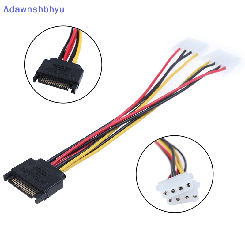 Adhyu Kabel Hardisk power hdd 15Pin SATA male to double 4pin molex female ide