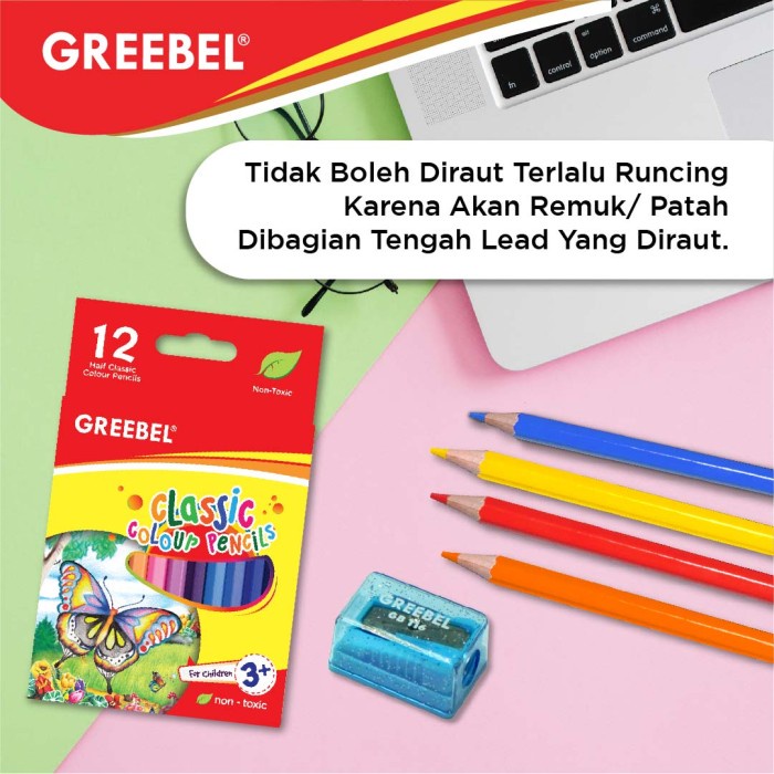 

GREEBEL 3012 Classic Colour Pencils Half 12 Warna
