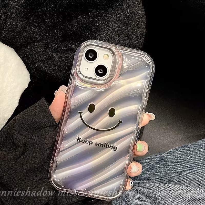 Casing Berlian Whelk Pantai Kreatif Kompatibel Untuk IPhone 7Plus Xr14 13 11 12 Pro MAX X8 7 6 6S Plus XS MAX SE 2020mewah Smile Dazzle Kartu Warna 3D Stereo Corrugation Star Case