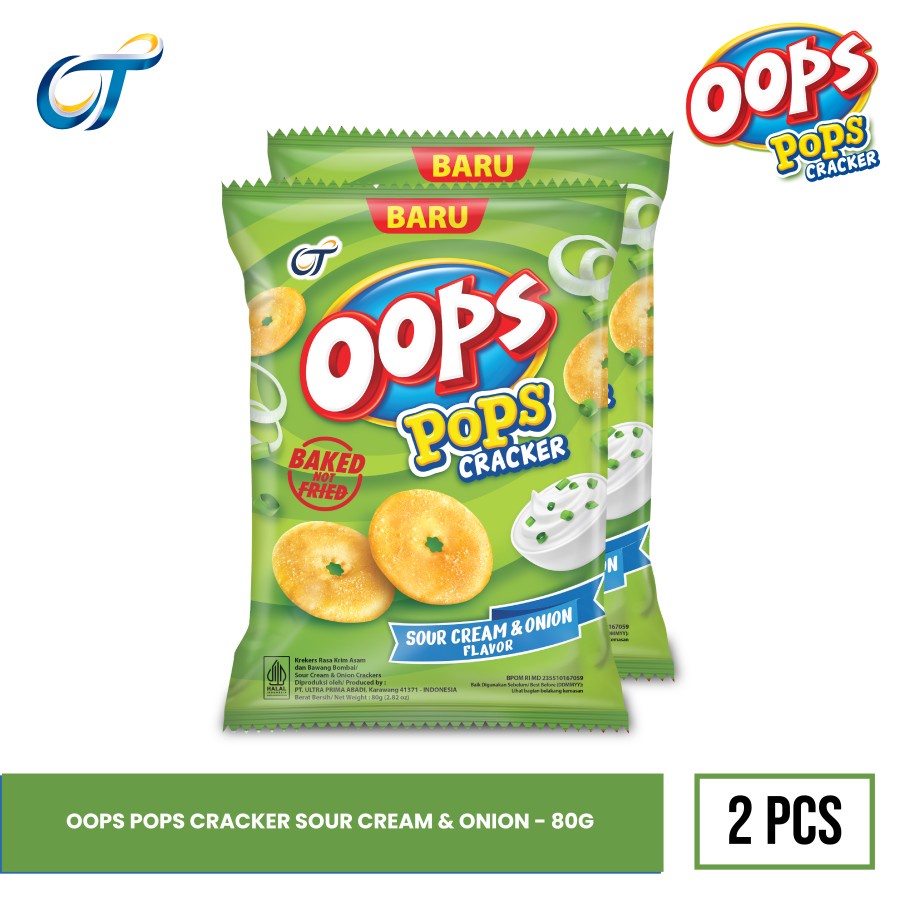 

OOPS POPS CRACKER SOUR CREAM & ONION 80GR - ISI 2 PCS