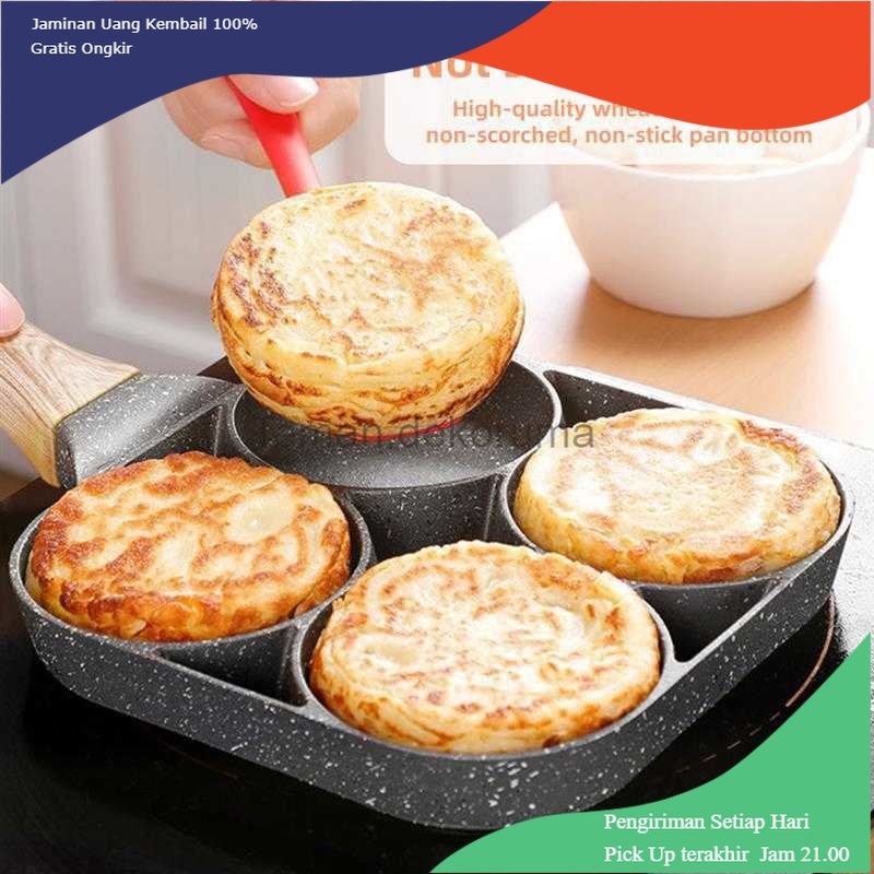 TD - DPR ZOGIFT Teflon Wajan Penggorengan 4 Lubang Pancake Pan Non Stick - ZO-BP1