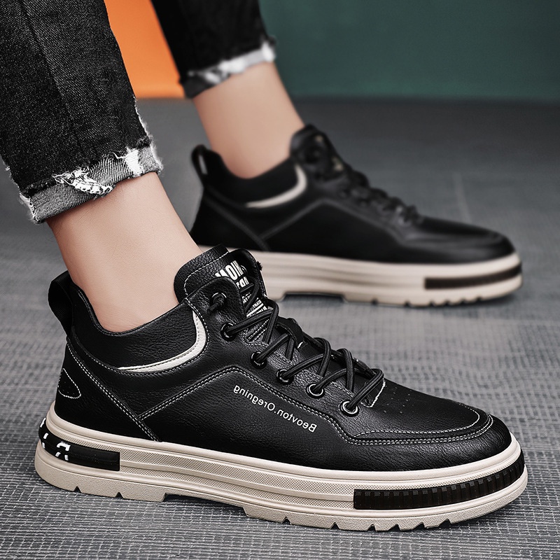 FREE BOX SEPATU SNEAKERS  STYL  BOOT KULIT PRIA IMPORT TERBARU 2023 BISA COD