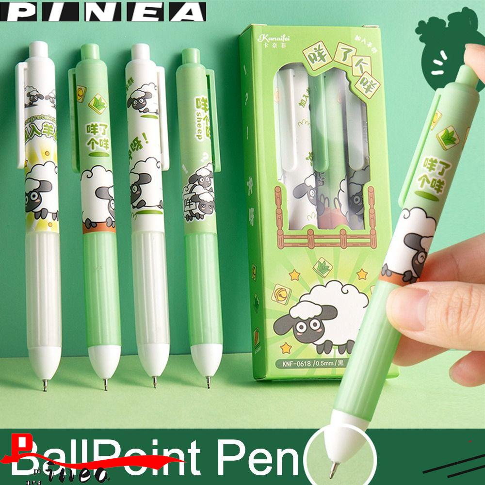 Nanas 6PCS /Set Gel Pulpen Perlengkapan Kantor Sekolah Pocket Pen Press Type Signature Pen