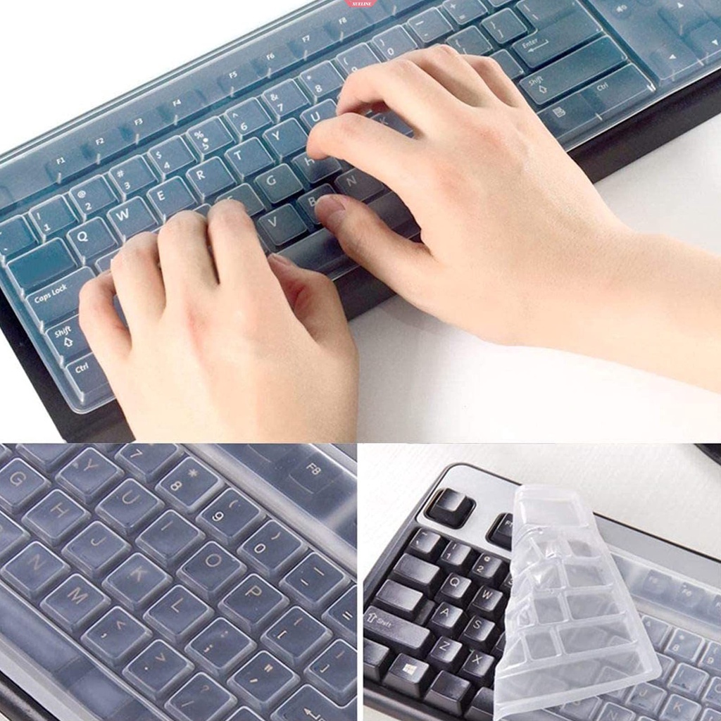 Cover keyboard Untuk Komputer Desktop Universal 445X140mm silicone keyboard cover case Transparan Bening protecter film [ZXL]