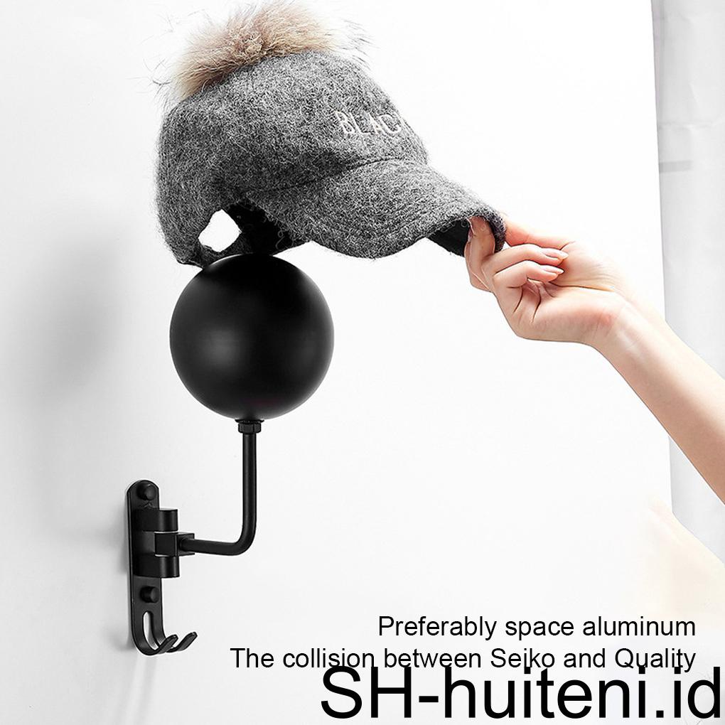 Tempat Helm Rak Penyimpanan Helm Mount Aluminium Alloy Tahan Karat Ukuran Kompak Serbaguna Braket Dinding