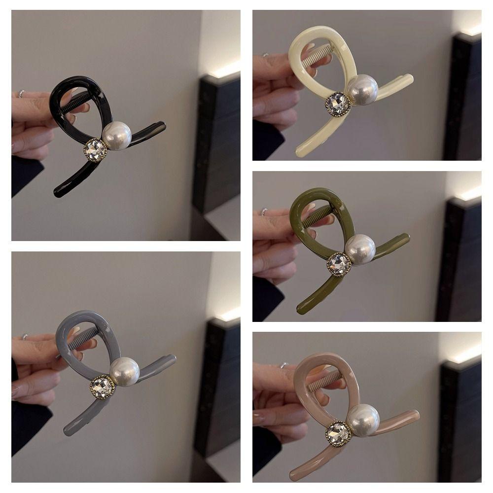 Needway Cross Hair Claw Ponytail Holder Hiasan Kepala Elegan Manis Klip Hiu Berlian Untuk Anak Perempuan