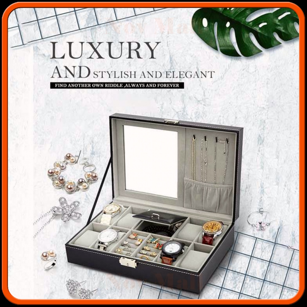 Kotak Jam Tangan Watch Box Kulit 8 + 3 Mixed Grids - JO12