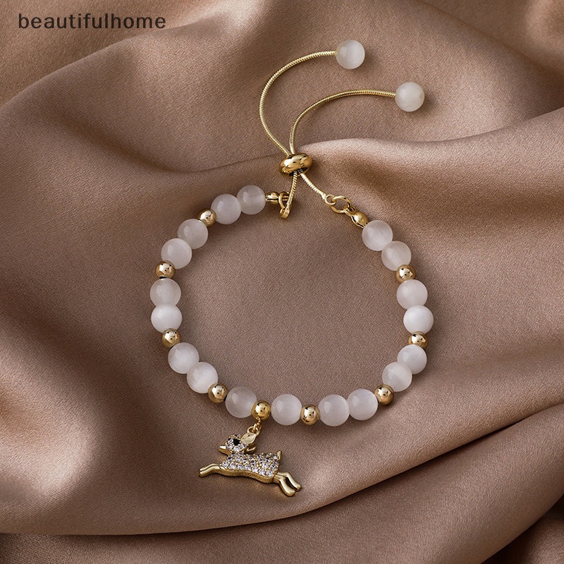 {beautifulhome} Gelang Pesona Opals Sederhana Canggih Baru Perhiasan Fashion Korea Geometris Zirkon Liontin Aksesoris Gelang Untuk Wanita.