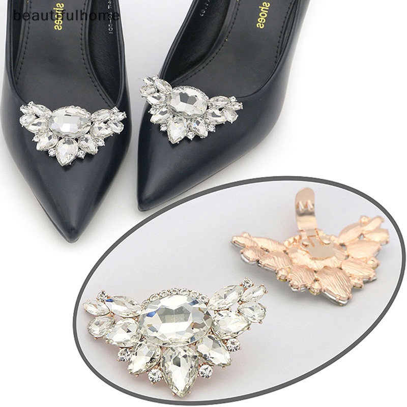 {beautifulhome} 1pc Lady Shoe Rhinestone Clip Klip Hias Wanita Sepatu Removable Charm Gesper.