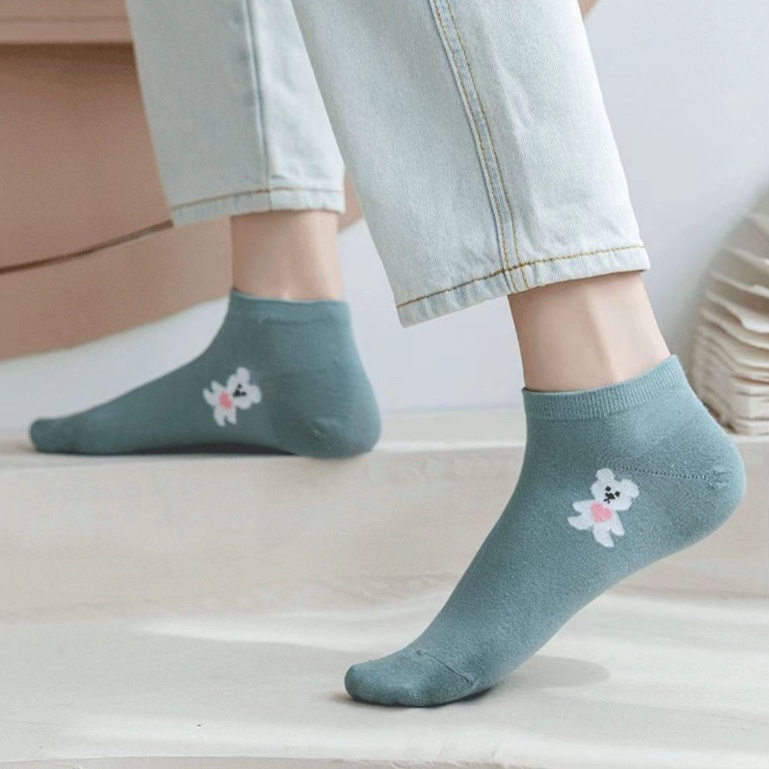 T&amp;Y Kaos Kaki Fashion Wanita Motif 6798 Kaus Kaki Pendek Fashion Korean Unisex Semata Kaki Socks Import