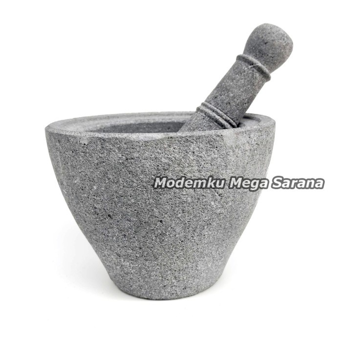 Lumpang Batu Asli Original Muntilan + Alu Lesung Batu 20 cm