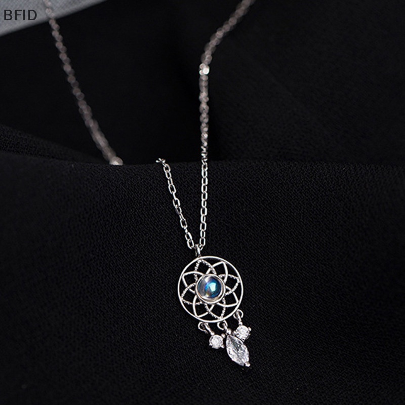 [BFID] Fashion Kristal Rumbai Moonstone Dream Catcher Charm Kalung Untuk Wanita Kreatif Liontin Elegan Pesta Kalung Perhiasan Hadiah [ID]