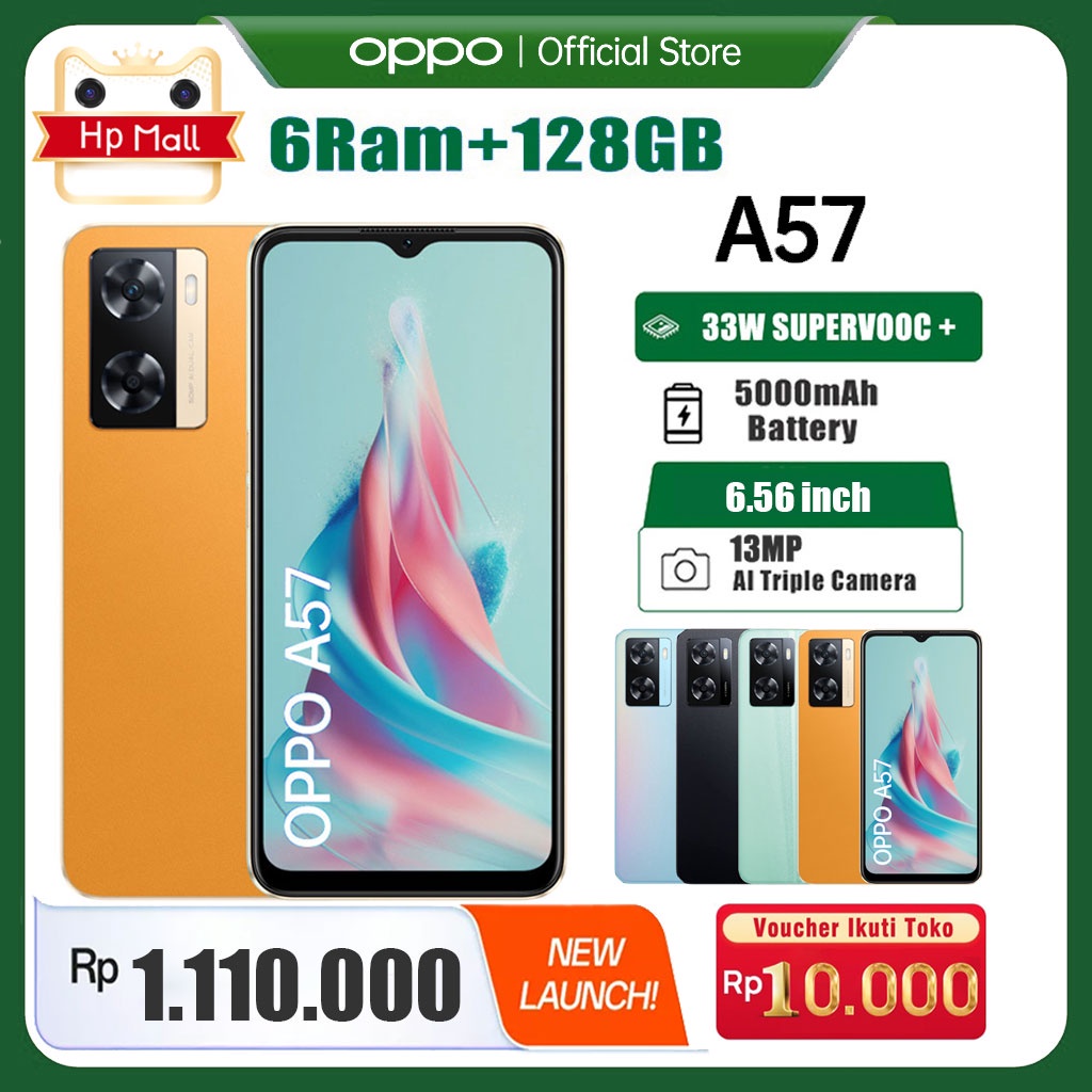 HP OPPO A57 6GB/128GB 5000mAh 33W SUPERVOOC handphone