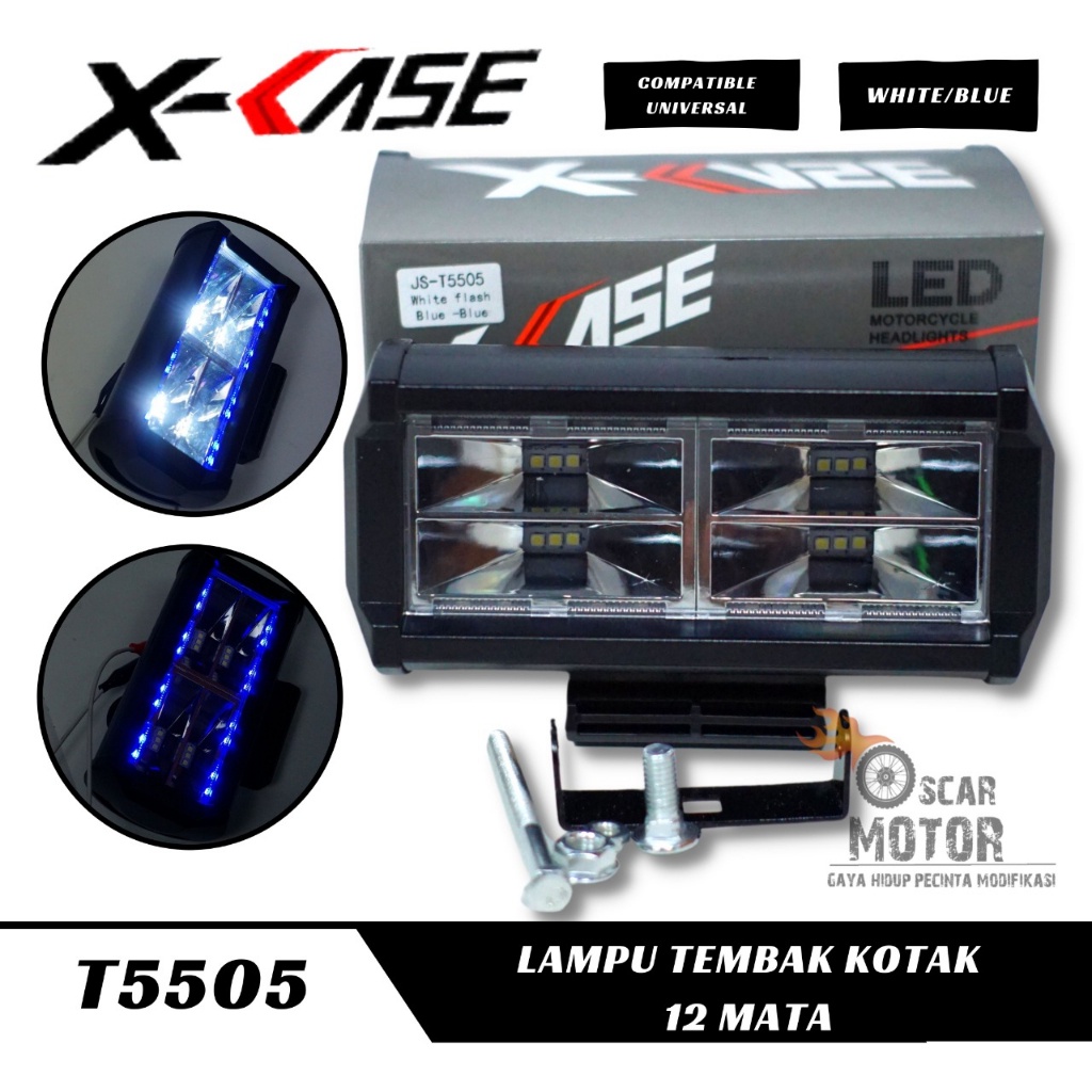 LAMPU TEMBAK SOROT LED BAR ANGEL EYES 12 LENSA 2D 3D LAMPU KANBUT FLOGLAMP MODEL DAYMAKER UNIVERSALTERANG LAMPU KOTAK HI LO XCASE 5505