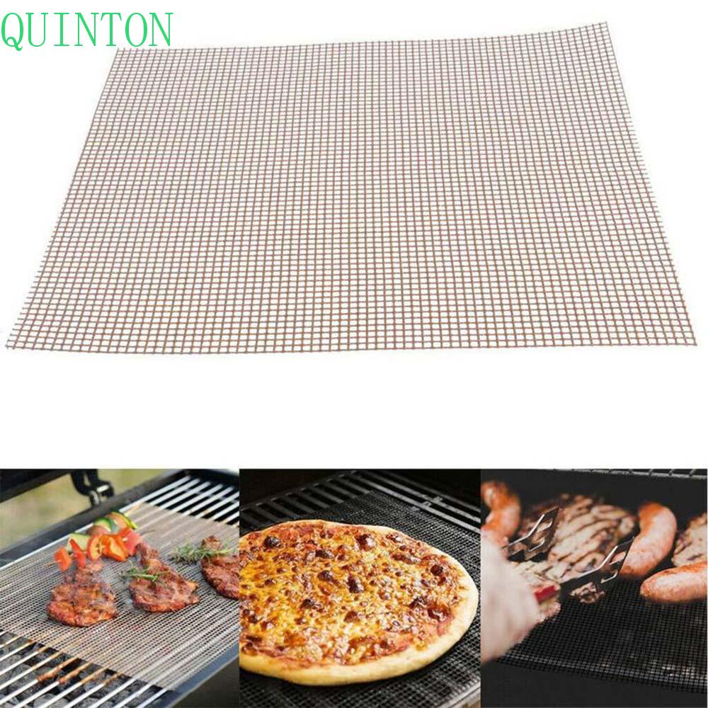 Quinton BBQ Aksesoris Alat Dapur Anti Lengket Keamanan Tinggi Reusable Bentuk Grid Tahan Panas Memanggang Tikar