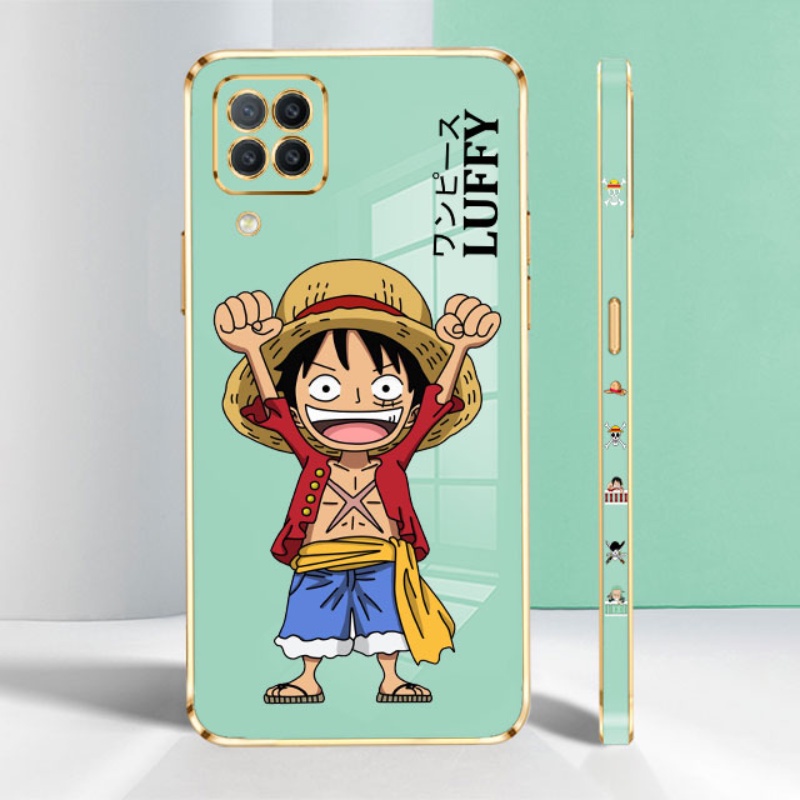 Case for Infinix Hot 11 2021 8 Pro 9 9 Pro 9 Play 10 Play 11 Play 10T 10s NFC 11s NFC Spark 12 12i Anime Cartoon Luffy Luxury Plating Soft Silicone TPU Square Phone Case Full Cover Camera Protection