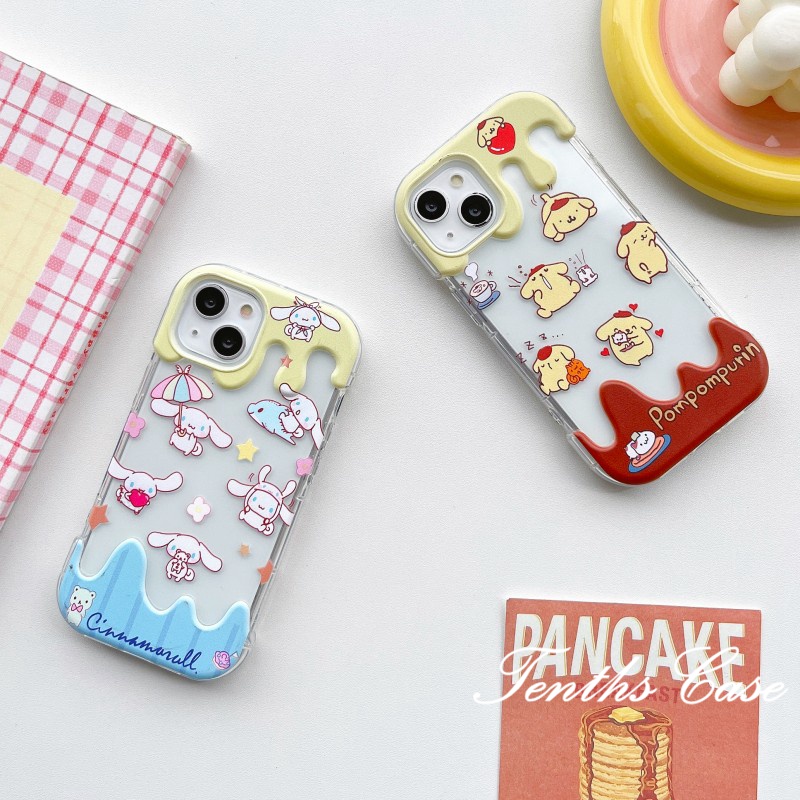 Kompatibel Untuk Iphone14 13 12 11 Pro Max X XR Xs Max8 7 6 6s Plus Se2020 Casing Ponsel Es Krim Kartun Lucu Puppy Bening Soft Cover