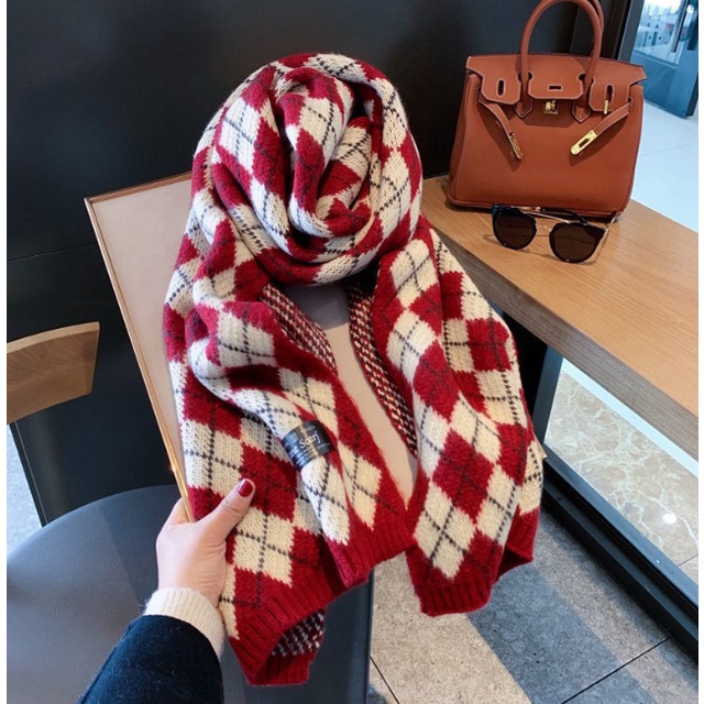 IMPORT ARGYLLE WINTER LONG SCARF SHAWL WOOL CASHMERE SELENDANG PASHMINA SYAL RAJUT WOL WANITA MUSIM DINGIN