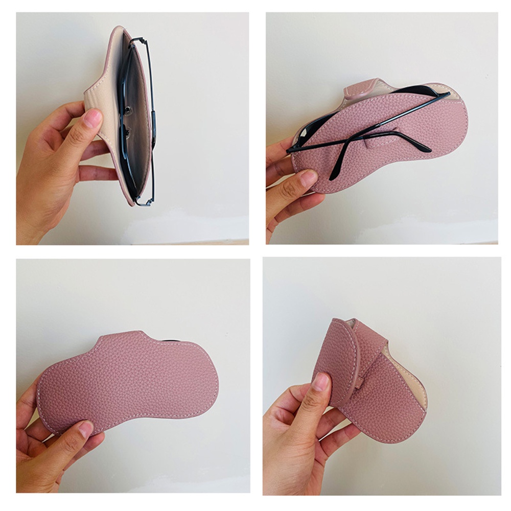 Tas Kacamata Kulit PU Portabel Pria Wanita Sunglasses Tahan Kompresi Pelindung Storage Bag