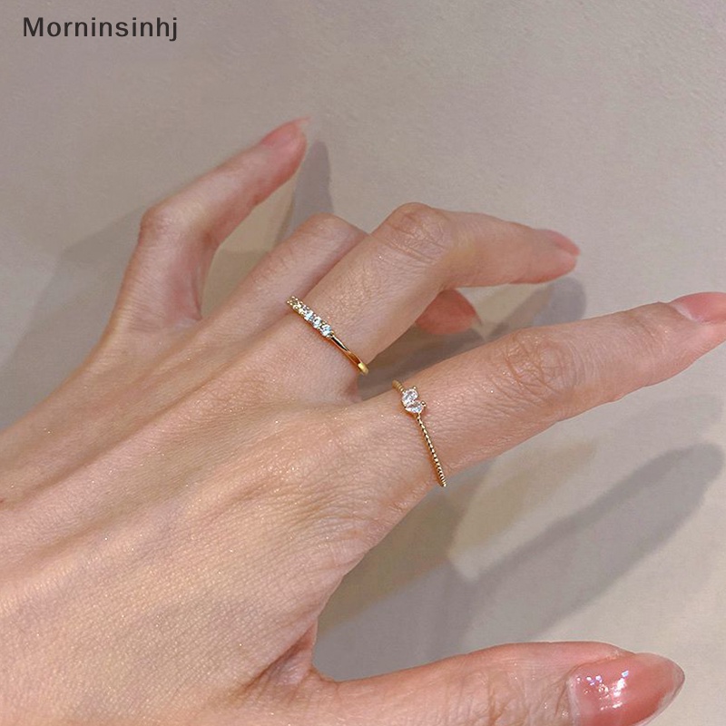 Mornin Mode Baru Jantung Berlian Imitasi Cincin Adjustable Lucu Rings Untuk Wanita Pernikahan Pertunangan Perempuan Perhiasan Cincin Hadiah id