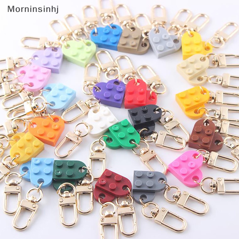 Mornin 2Pcs Gantungan Kunci Cinta Hati Bata Untuk Pasangan Persahabatan Wanita Pria Perhiasan Hadiah KeyChains id