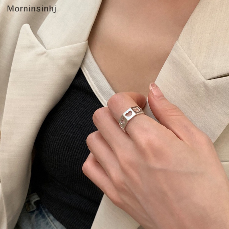 Mornin Geometris Berongga Jantung Pembukaan Cincin Sederhana Fashion Adjustable Jari Telunjuk Rings Untuk Wanita Minimalis Fashion Perhiasan Pesta Hadiah id