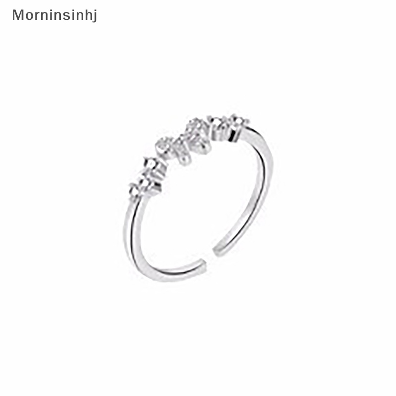 Mornin Cincin Ikatan Simpul Bunga Sederhana Manis Pembukaan Ringan Cincin Jari Telunjuk Dapat Disesuaikan Untuk Wanita Perhiasan Warna Silver Zirkon Mengkilap id