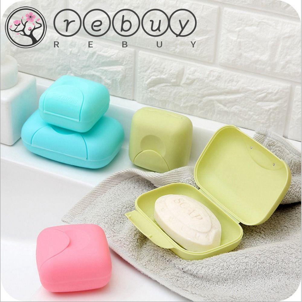 Rebuy Soap Dish Portable Sealed With Lid Tempat Sabun Tahan Air Warna Permen Anti Bocor