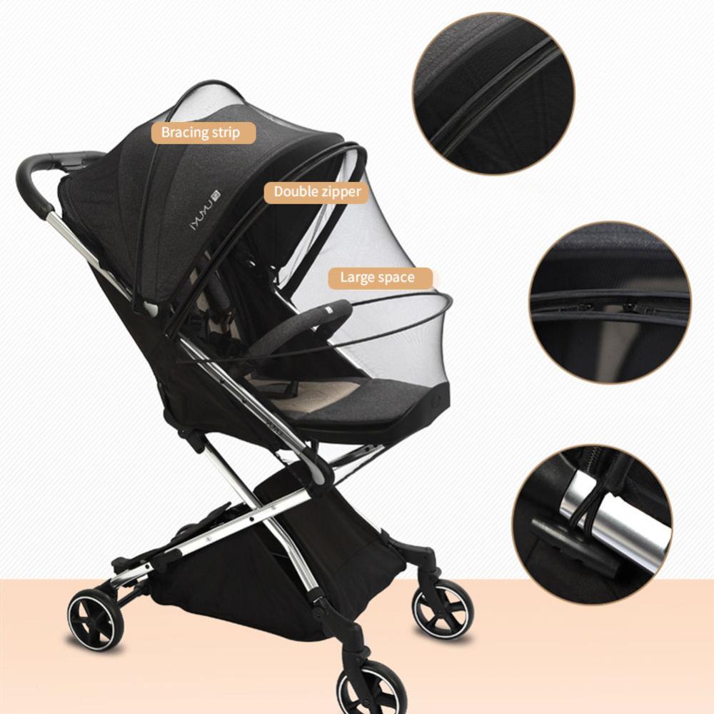 C5goon Resleting Type Kelambu Tempat Tidur Bayi Kelambu Dorong Anti Bobol Jaring Perlindungan Bayi Mesh Stroller Trolley Aksesoris U6V3