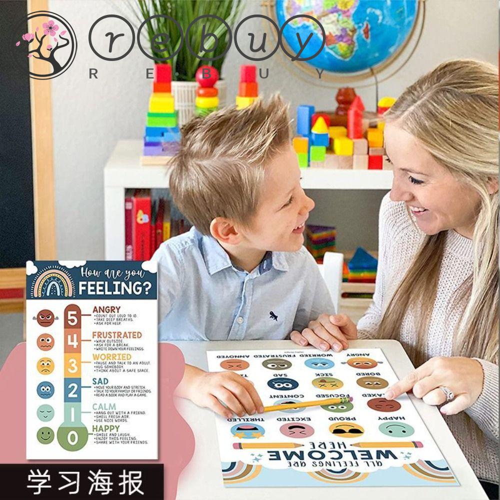 REBUY Rebuy Paud Tk Homeschool Bayi Poster Mainan Gaya Bohemian Belajar Poster Pencerahan Inggris Hiasan Dinding Edukasi Poster Prasekolah