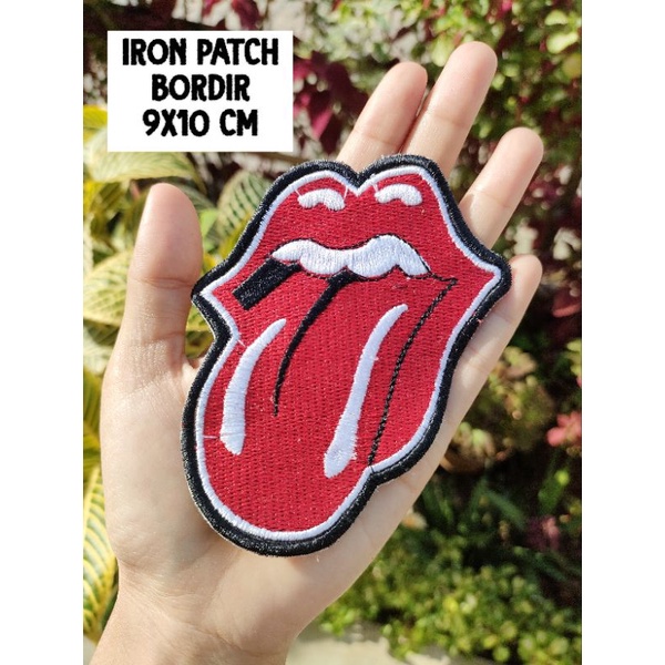 Bordir ( Tinggal Setrika ) Iron Patch Bordir Rolling Stone Patch Iron Bordir Tempel Bordil Emblem Bo