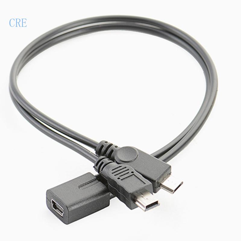 Cre Kabel Extender mini USB Splitter mini 5p Female to mini 5p Male +Micro Male Cord Splitter Extension Kabel Cas 30c