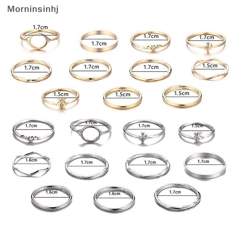 Mornin 11Pcs /Set Bohemian Open Adjustable Rings Cincin Untuk Wanita Perhiasan Cincin Set Ulang Tahun Anniversary Hadiah id