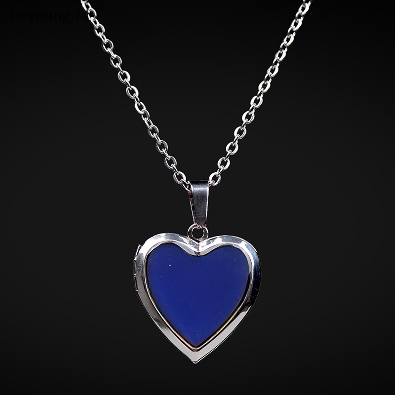 Beyen Mood Necklaces Heart Pendant Necklace Temperature Control Kalung Berubah Warna ID