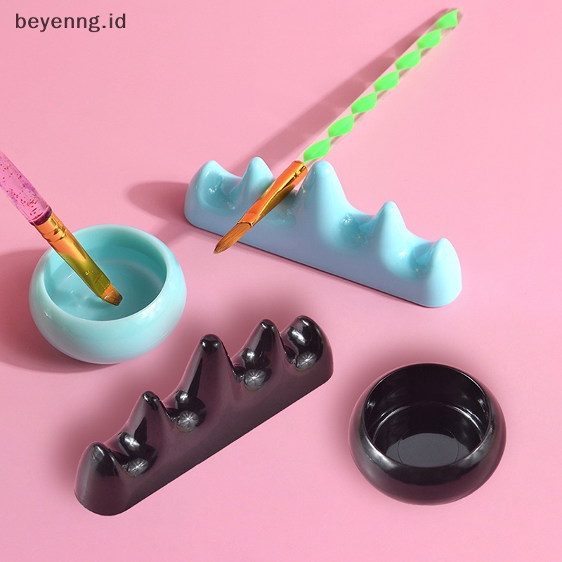 Beyen 1Pc Nail Art Pen Washing Pen Cup Dengan Holder Nail Washing Cleaning Cup ID
