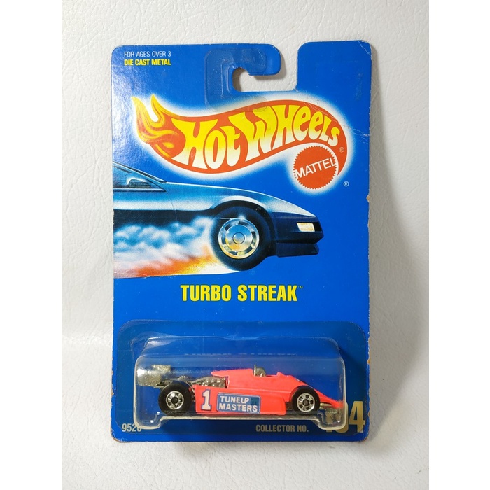 Hot Wheels 1991 Mainline Turbo Streak Pink miniatur mainan pajangan