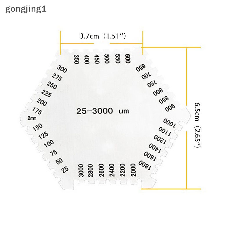 Ggg Wet Film Comb Gauge Coag Alat Tester Pengukur Ketebalan 25-3000um Silver ID