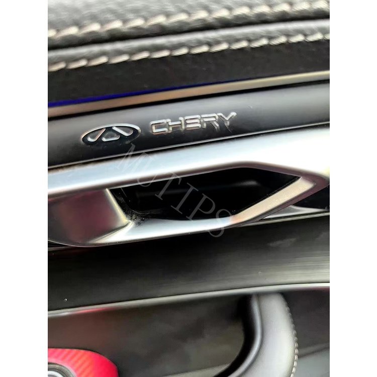 Chery Logo Mobil Stiker Logam 3D Kreatif Dekorasi Lencana Interior Pintu Jendela Mobil Untuk Omoda 5tj-1 Wajah Tiggo 4 8 7 Pro 5x QQ 2023