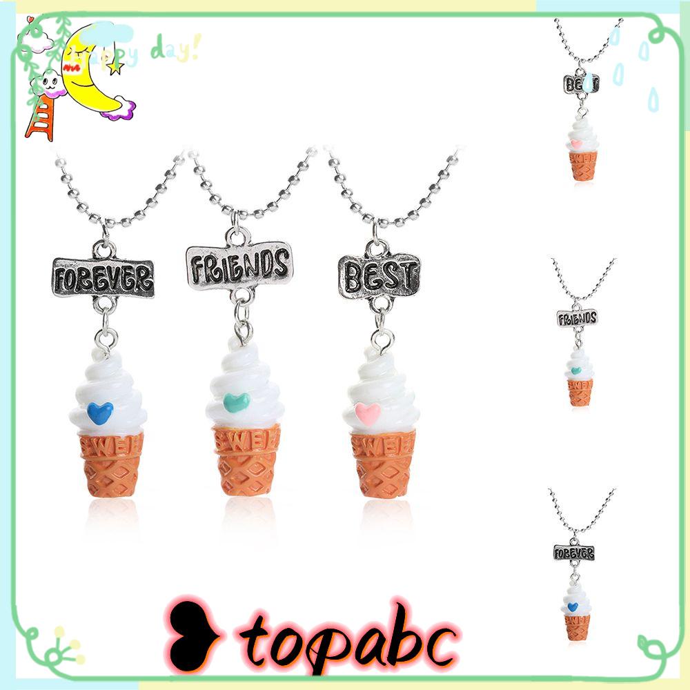 TOP 3pcs /Set Kalung Sahabat Persahabatan Bayi Perhiasan Tiga Liontin Nada Perak