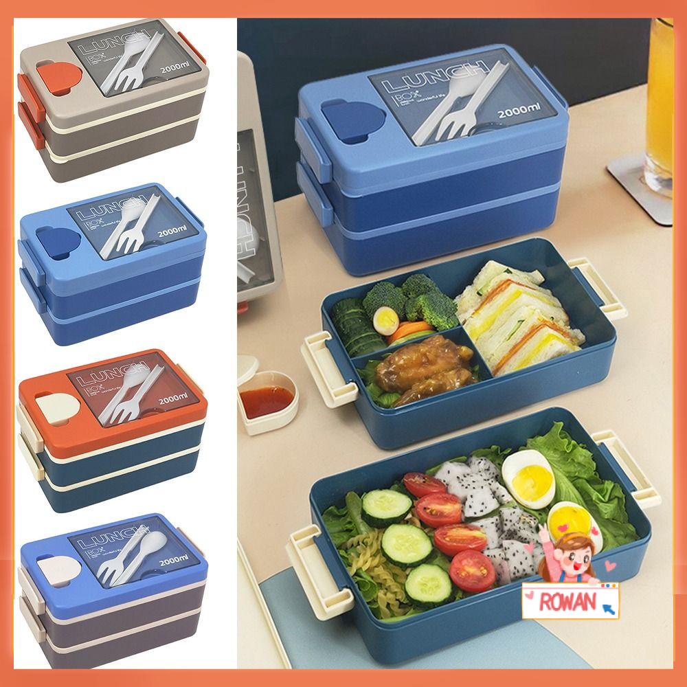 R-FLOWER Lunch Box Anti Bocor Untuk Pelajar Pekerja Kantor Dengan Sendok Wadah Makanan