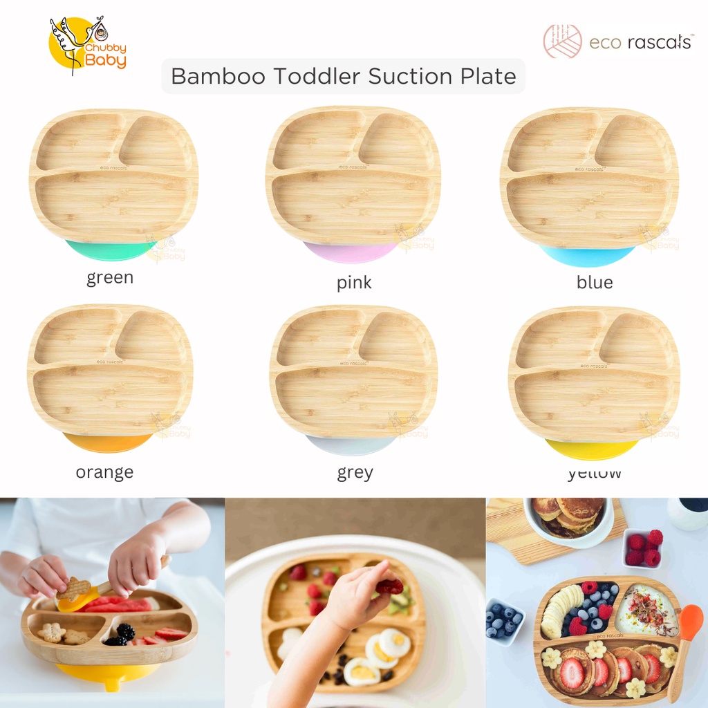 Eco Rascals Bamboo Classic Toddler Suction Plate | Piring Makan