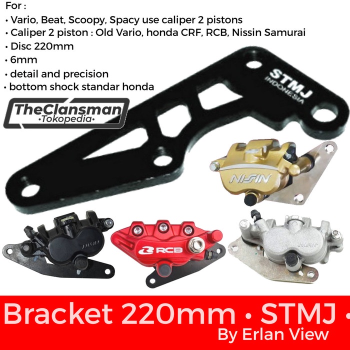 Braket Bracket Breket Cakram Kaliper STMJ 220mm Vario Beat Scoopy