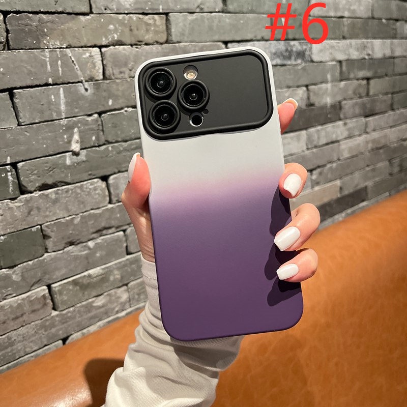 Simple Gradient 7Colors Soft Silicon Case HP iP iPhone 13 14 11 12 Pro Max 7 8 + Plus SE 2020 2022 X XR XS Max FTD Casing Apple