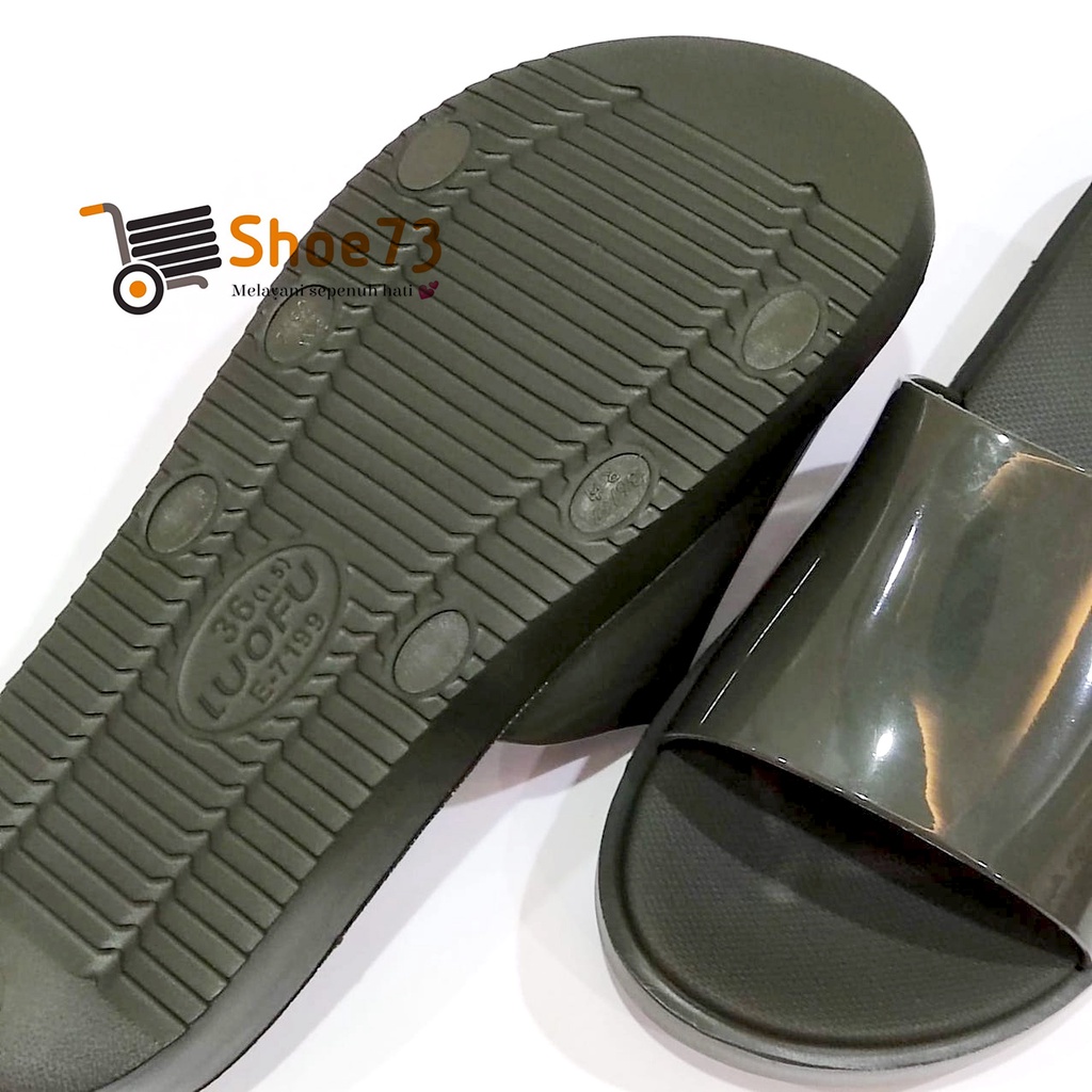 LUOFU E 7199 A2 - BW05 SIZE 36-40 ORIGINAL l Sandal Selop jelly wanita l Sendal kokop cewek impor