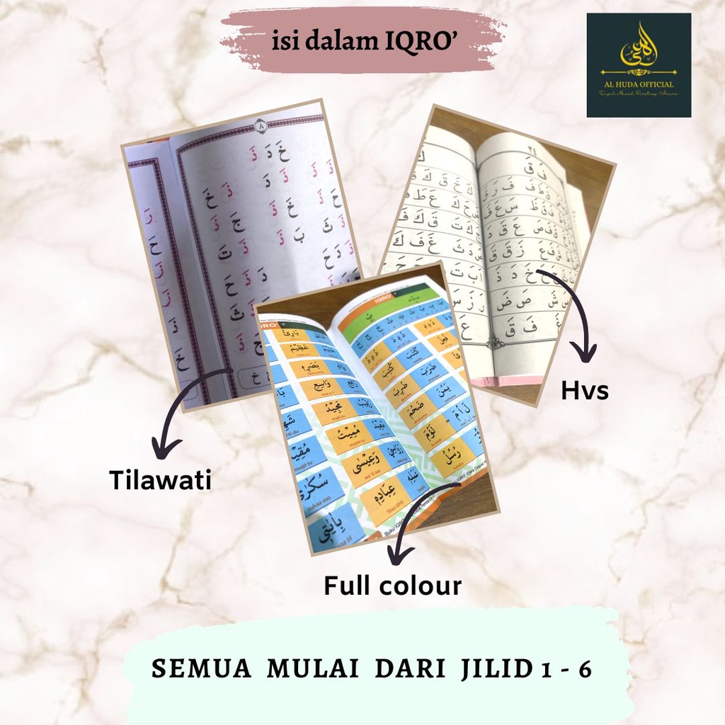 Iqra' Custom HVS BESAR Ekonomis | SOFTCOVER | Souvenir Iqro | Iqra' Custom Murah