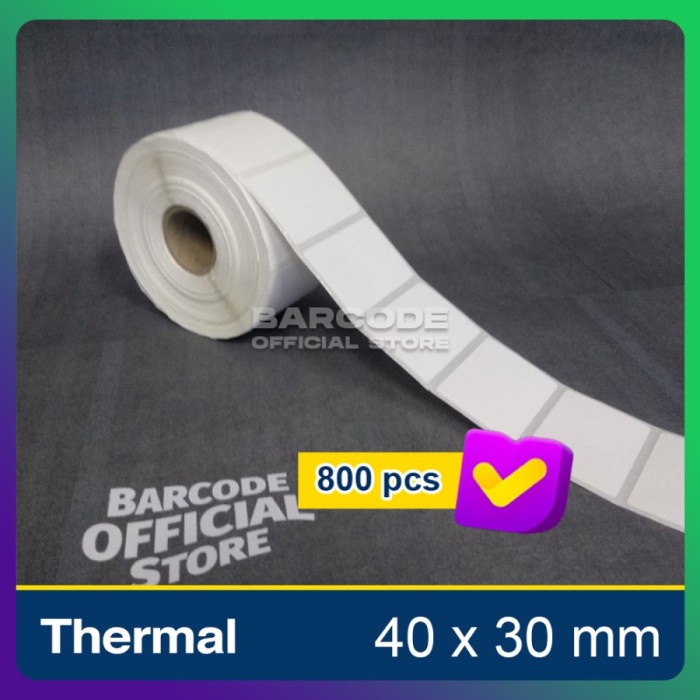 

LABEL STIKER THERMAL 40X30 MM - 1 LINE ISI 800 PCS BARCODE 40 X 30 MM - 800 PST79