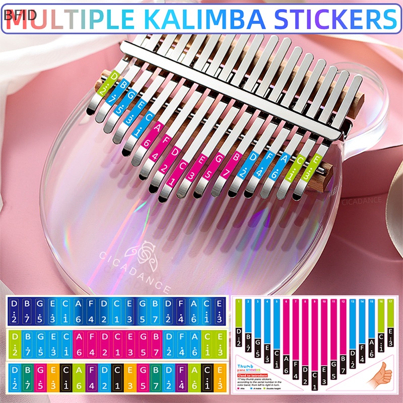 [BFID] 17kunci Kalimba Scale Sticker Jempol Jari Piano Note Instrumen Kunci Aksesoris Stiker Tab Untuk Pemula Aksesoris Instrumen Musik [ID]