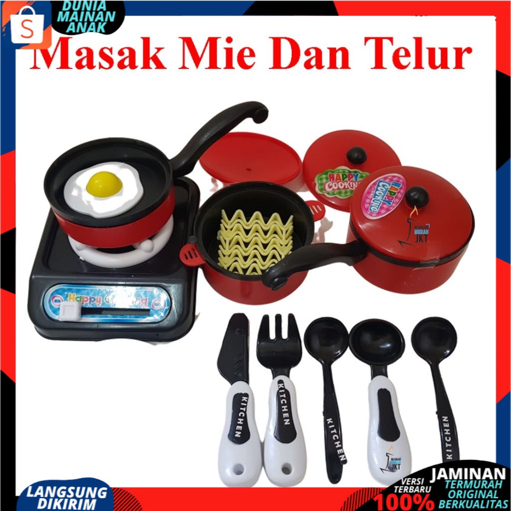 PROMO MAINAN ANAK MASAK MASAKAN MIE TELOR CEPLOK LM9 MAINAN KOMPOR ANAK PEREMUPAN SNI