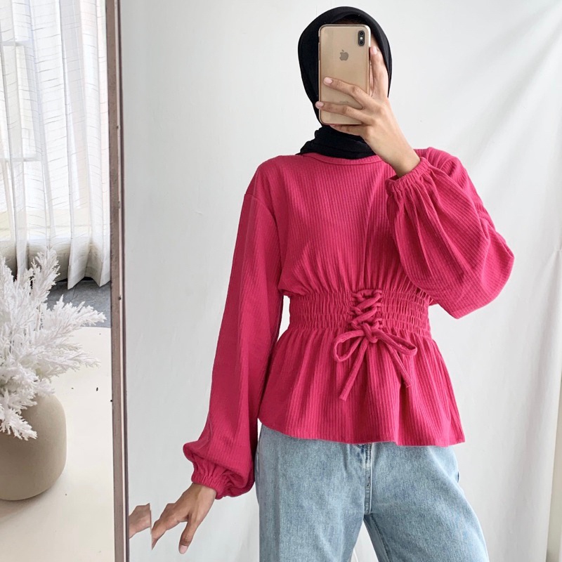 BEFAST - ZNF OOTD WANITA BLOUSE ALITA / Pritty Top Blouse / Blouse Wanita Model Terbaru / Pakaian Casual Wanita / Outfit Wanita Hijab Style / Blouse Lengan Panjang Polos Formal / Fashion kekinian Remaja ABG Trendy / OOTD Wanita Kerja Terlaris