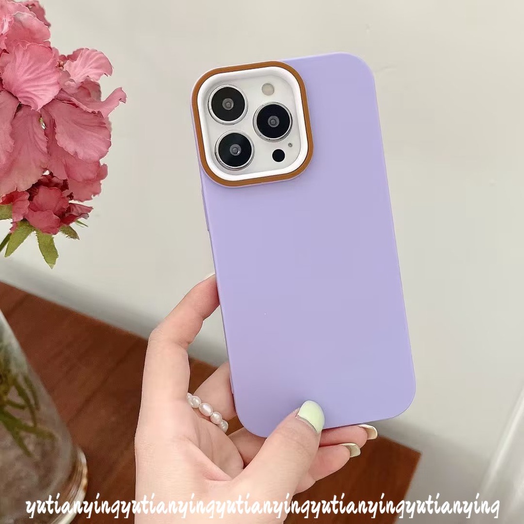 Camera Protective Solid Color Simple Case Compatible for IPhone 7 6S 8 6 Plus 11 14 12 13 Pro Max XR X XS MAX 7Plus 8Plus SE 2020 Luxury Thicken Candy Color Shockproof Cover